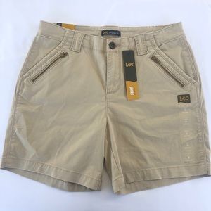 Lee Beige Khaki Straight Fit Shorts